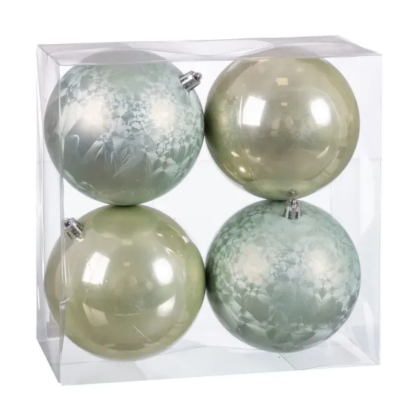 Christmas Baubles Green Plastic 10 x 10 x 10 cm (4 Units)