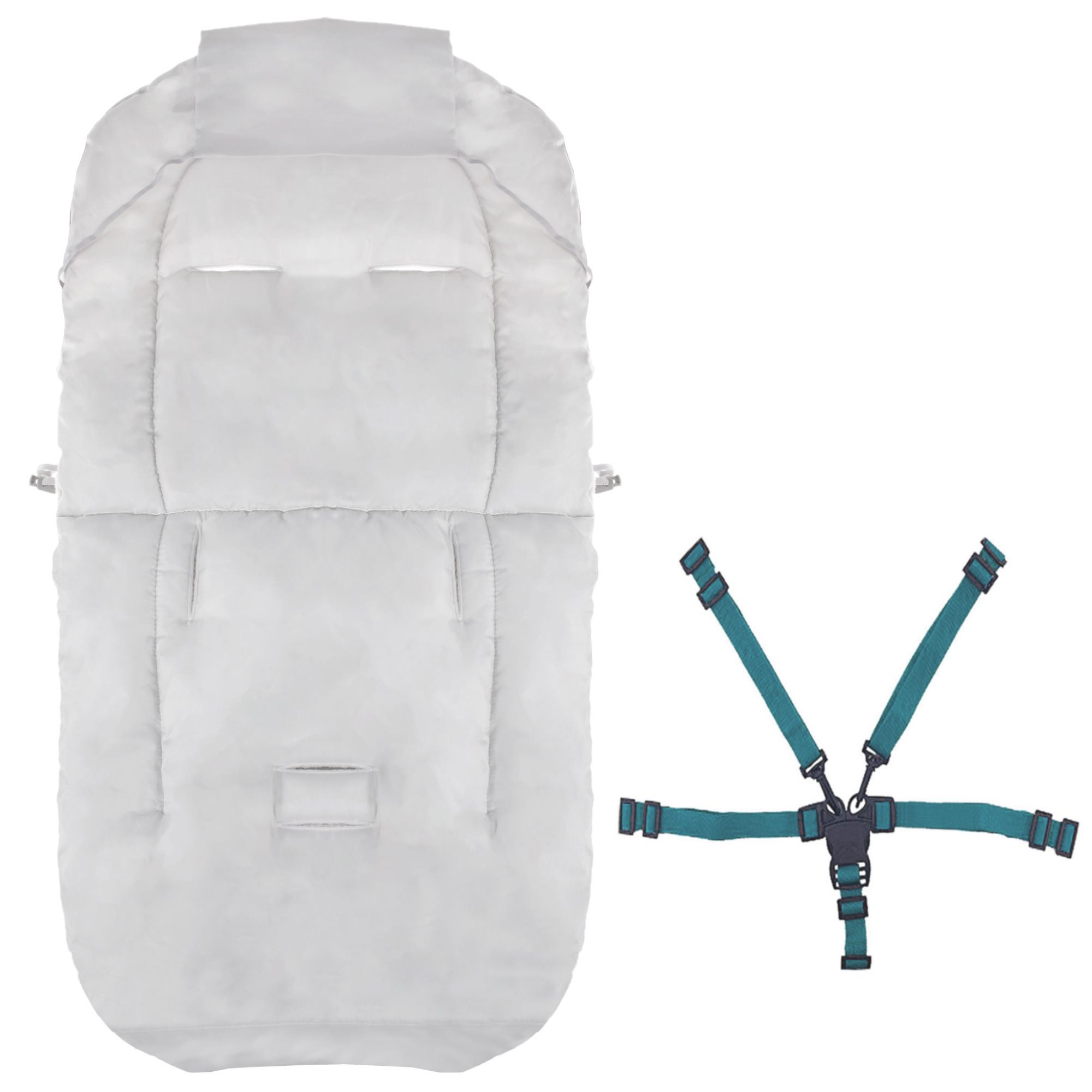 Sleeping bag Springos SB0036, 4-in-1, for stroller, sled, and carrycot, with bag, 90 cm, gray-blue