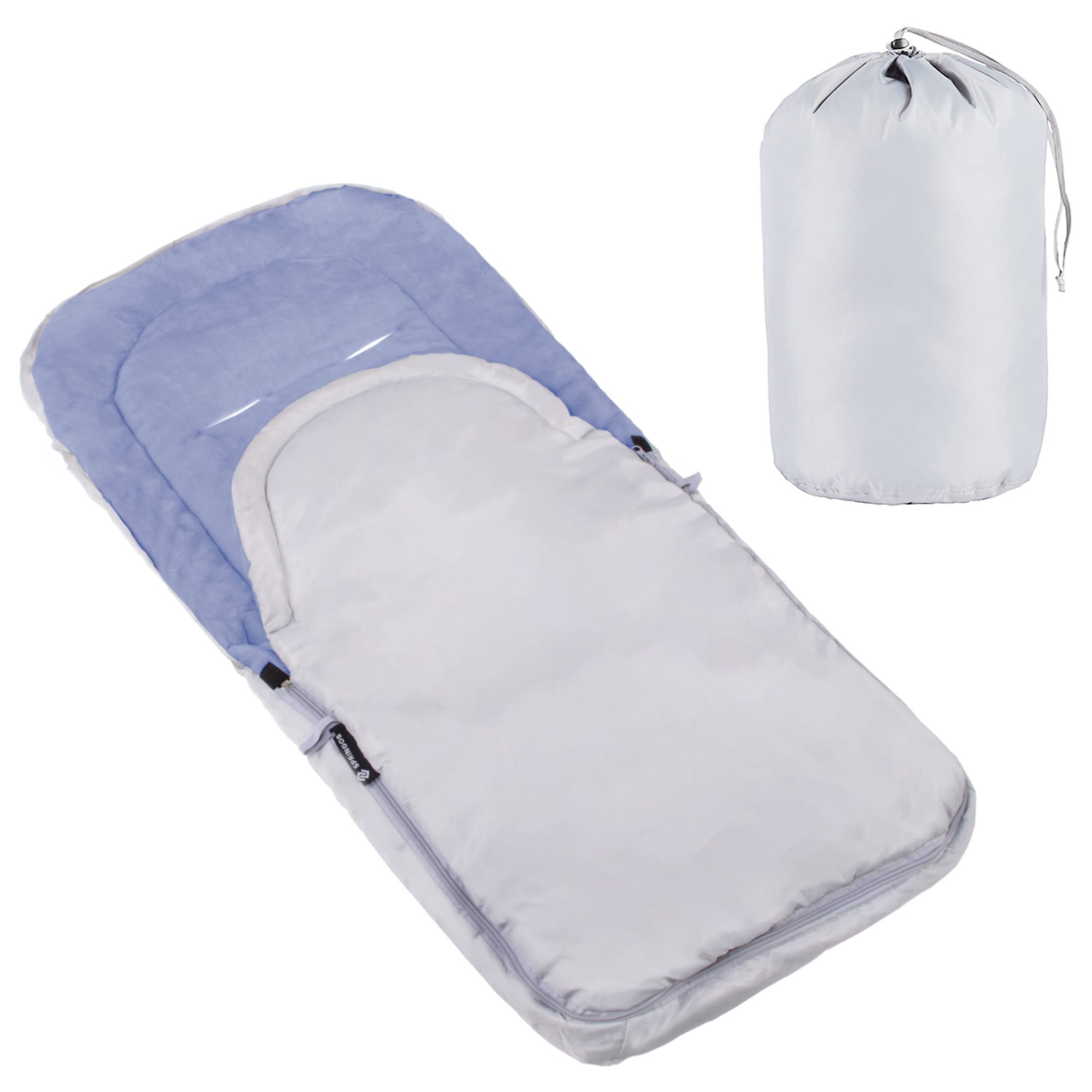 Sleeping bag Springos SB0036, 4-in-1, for stroller, sled, and carrycot, with bag, 90 cm, gray-blue