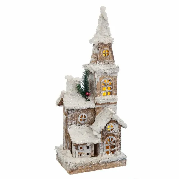 Christmas bauble White Beige Wood House 18 x 12 x 46 cm