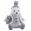 Christmas bauble White Grey Sand Fabric Polar bear 10 x 13 x 28 cm