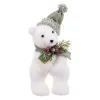 Christmas bauble White Multicolour Plastic Polyfoam Fabric Bear 13 x 15 x 30 cm