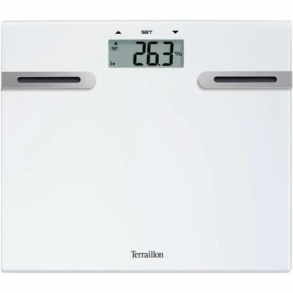 Digital Bathroom Scales Terraillon Tracker 14660 White Glass