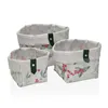 Basket set Versa Acebo Textile 14 x 14 x 14 cm