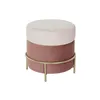 Footrest DKD Home Decor Pink Golden Metal Velvet 48 x 48 x 47 cm