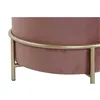 Footrest DKD Home Decor Pink Golden Metal Velvet 48 x 48 x 47 cm