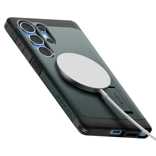Spigen Tough Armor MagSafe - Case for Samsung Galaxy S25 Ultra (Abyss Green)