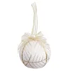 Christmas Baubles White Polyfoam Fabric 10 x 10 x 10 cm (3 Units)