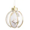 Christmas Baubles White Transparent Golden Plastic Fabric Stars 8 x 8 x 8 cm (4 Units)