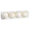 Christmas Baubles White Polyfoam Fabric 8 x 8 x 8 cm (4 Units)