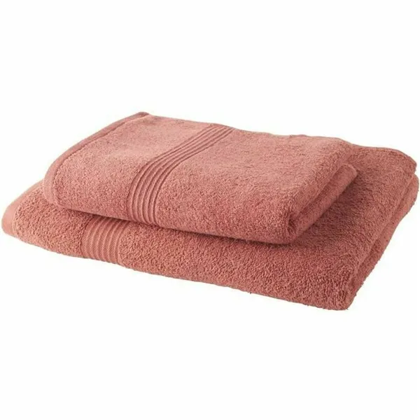 Towels Set TODAY 2 Units Terracotta 100% cotton