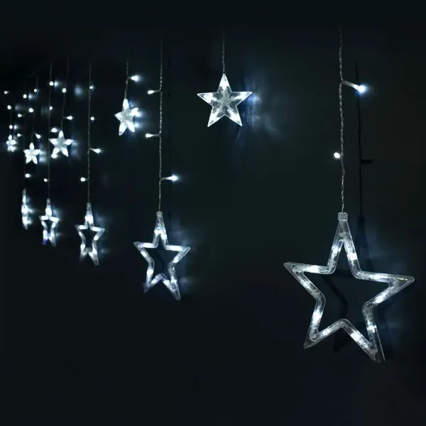 LED Curtain Lights White Stars