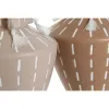 Vase Home ESPRIT Brown Light brown Ceramic Colonial Fringe 15,5 x 15,5 x 17,1 cm (2 Units)