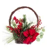 Christmas bauble Red Multicolour Rattan Plastic Pineapples Basket 43,18 cm