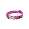 Dog collar Red Dingo STYLE STARS LIME ON HOT PINK 41-63 cm