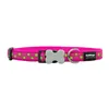 Dog collar Red Dingo STYLE STARS LIME ON HOT PINK 41-63 cm