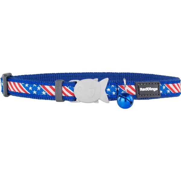 Dog collar Red Dingo STYLE US FLAG 41-63 cm