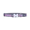 Dog collar Red Dingo STYLE HOT PINK ON COOL GREY 15 mm x 24-36 cm Grey