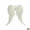 Christmas bauble Angel Wings White Plastic Glitter 13 x 14,5 x 2,5 cm (24 Units)