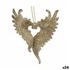 Christmas bauble Angel Wings champagne Plastic Glitter 12 x 13 x 2,5 cm (24 Units)