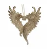 Christmas bauble Angel Wings champagne Plastic Glitter 12 x 13 x 2,5 cm (24 Units)