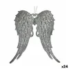 Christmas bauble Angel Wings Silver Plastic Glitter 13 x 14,5 x 2,5 cm (24 Units)