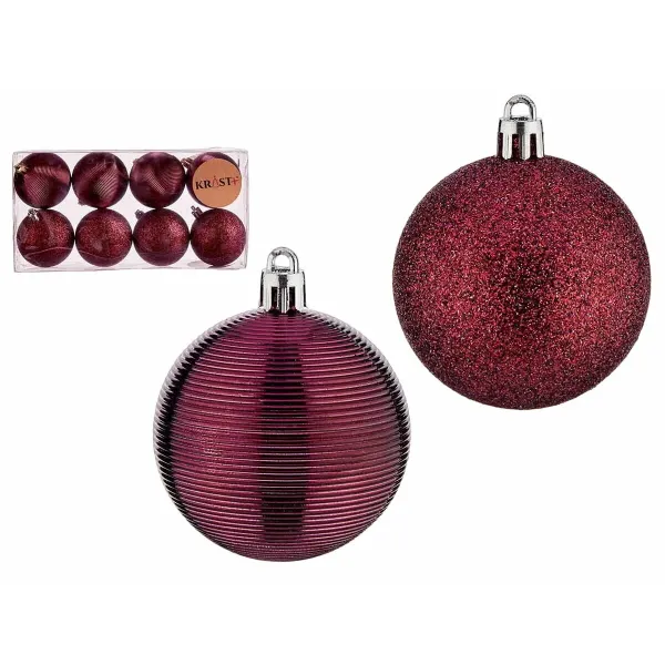 Set of Christmas balls Ø 6 cm Red PVC (12 Units)