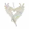 Christmas bauble Angel Wings Mother of pearl Plastic Glitter 12 x 13 x 2,5 cm (24 Units)