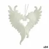 Christmas bauble Angel Wings White Plastic Glitter 12 x 13 x 2,5 cm (24 Units)