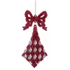 Christmas bauble Lasso Rhombus Fuchsia Plastic Glitter 7,5 x 1 x 15,5 cm (24 Units)