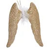 Christmas bauble Angel Wings champagne Plastic Glitter 12,5 x 15 x 2,5 cm (24 Units)