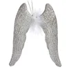 Christmas bauble Angel Wings Silver Plastic Glitter 12,5 x 15 x 2,5 cm (24 Units)