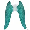 Christmas bauble Angel Wings Green Plastic Glitter 12,5 x 15 x 2,5 cm (24 Units)