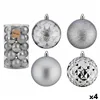 Set of Christmas balls Silver PVC Ø 8 cm (4 Units)