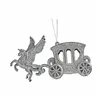 Christmas bauble Magical Carriage Silver Plastic Glitter 15,5 x 8,5 x 4,5 cm (24 Units)