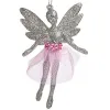 Christmas bauble Fairy Silver Plastic Glitter 8 x 12 x 5 cm (24 Units)