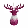 Christmas bauble Reindeer Fuchsia Plastic Glitter 13,5 x 15,5 x 7 cm (24 Units)