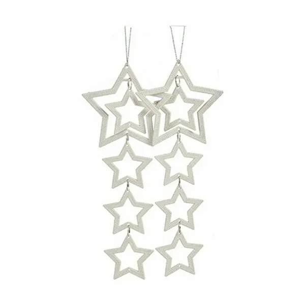 Christmas Decorations Set Stars Mother of pearl 19 x 0,2 x 23 cm (24 Units)