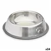 Dog Feeder Silver Grey Rubber Metal 15 x 4 x 15 cm (24 Units)