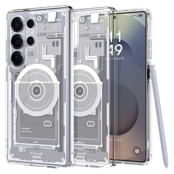Spigen Ultra Hybrid Mag MagSafe - Case for Samsung Galaxy S25 Ultra (Zero One White)