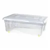 Storage Box with Wheels With lid Transparent 32 L (6 Units)