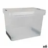 Storage Box with Lid Evolution Transparent 39 x 29 x 20,5 cm (6 Units) (39 x 29 x 20,5 cm)