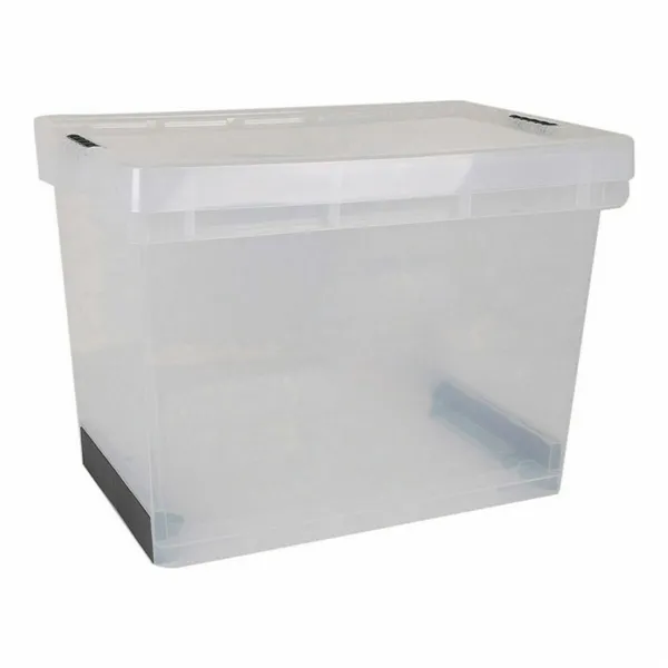 Storage Box with Lid Evolution Transparent 39 x 29 x 20,5 cm (6 Units) (39 x 29 x 20,5 cm)