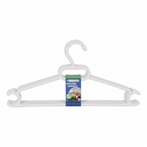 Hangers Ruth Dem Ruth White Plastic 5 Pieces 37 x 18,5 x 3 cm (12 Units)