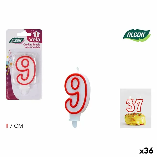 Candle Set Algon Red (36 Units)