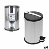 Waste bin Confortime Silver Metal 4 Units 12 L 25 x 39 cm (25 x 25 x 39 cm)