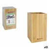 Pot for Kitchen Utensils Quttin Bamboo 10,5 x 10,5 x 18 cm (12 Units)