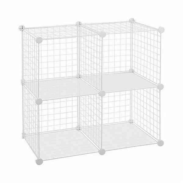 Shelves Confortime White Grille 4 compartments 35 x 35 cm (6 Units)