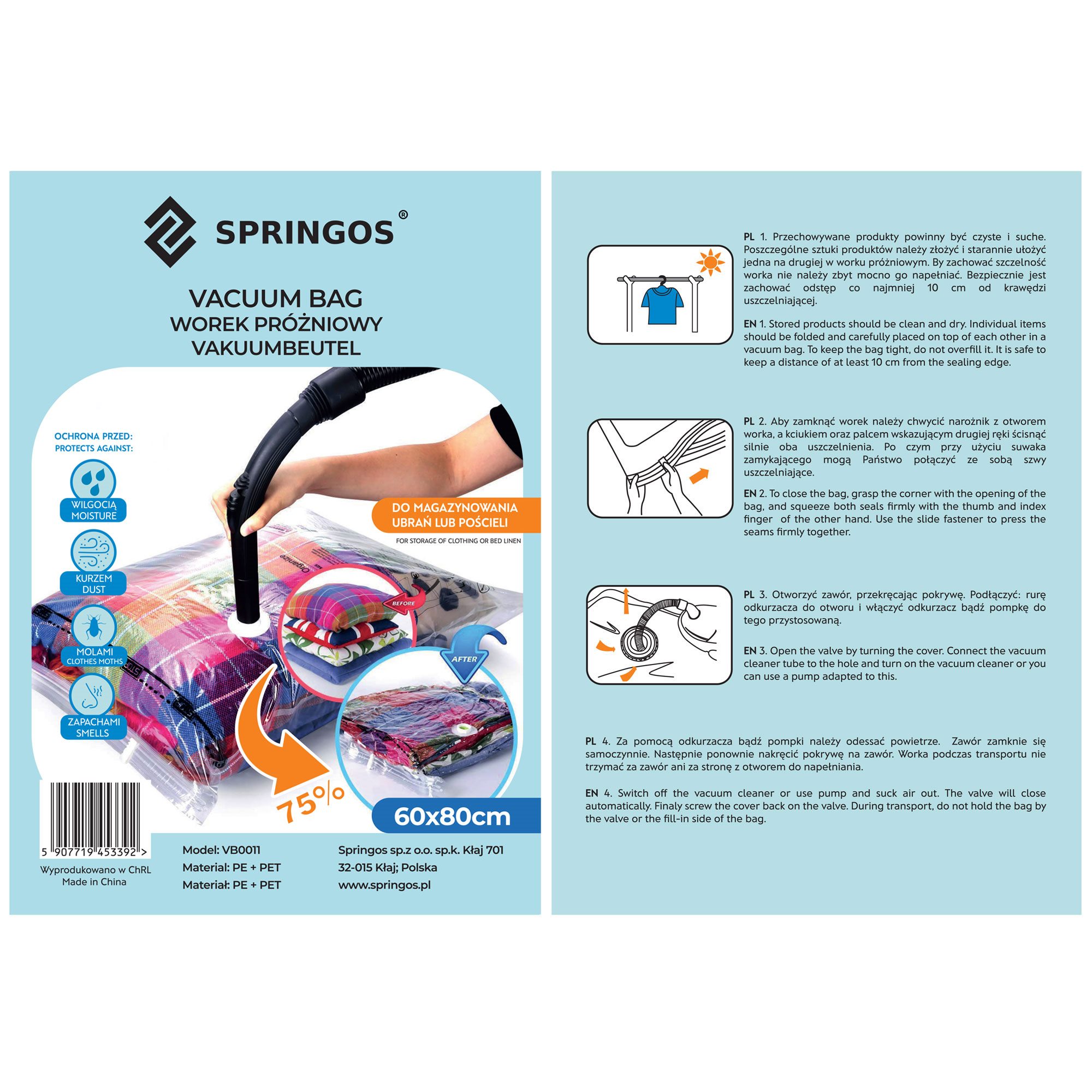 Vakuuminis maišelis Springos VB0011 60x80cm. | Pirkti internetu — Megaluks