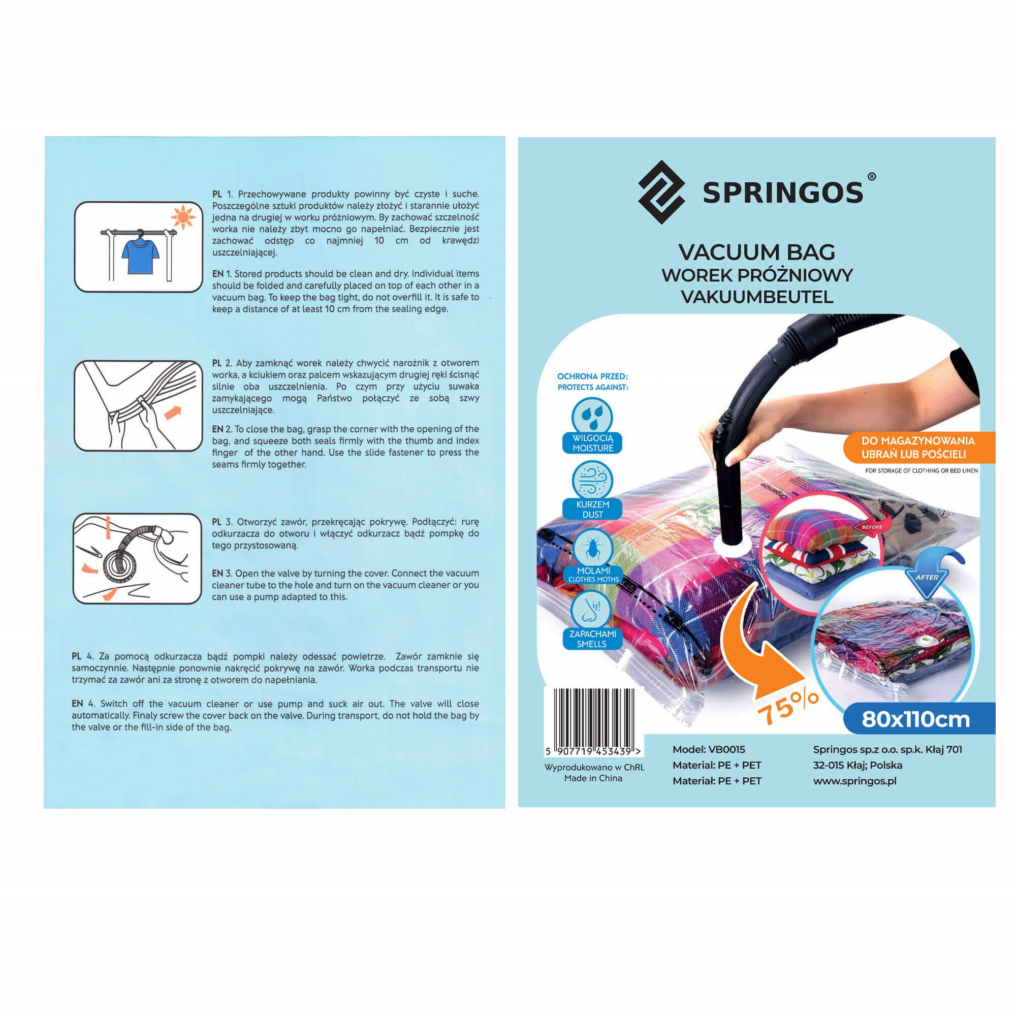 Vakuuminis maišelis Springos VB0015 80x110cm | Pirkti internetu — Megaluks